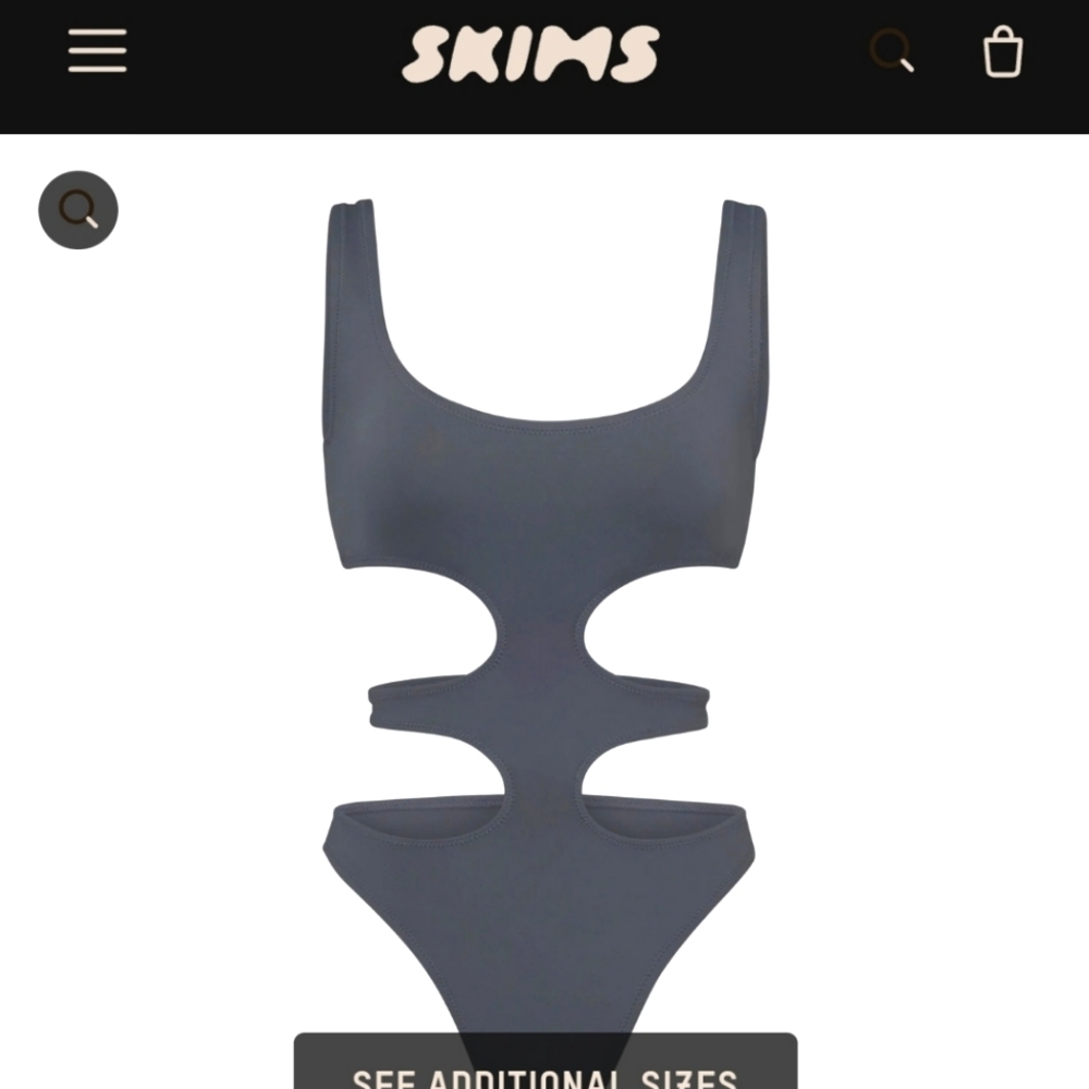 Skims Swim Tank Monokini gunmetal M